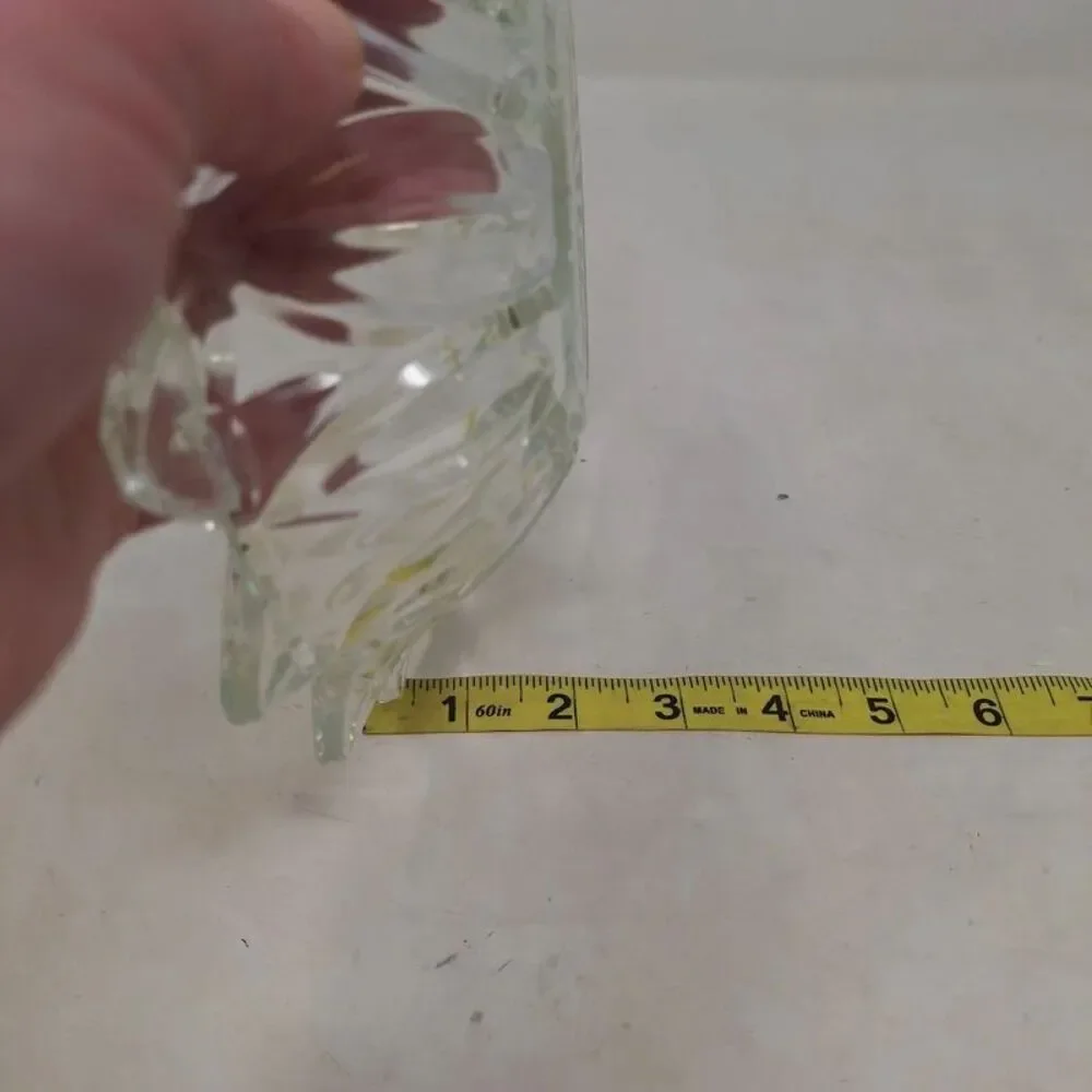 Vintage Federal Glass Petal Pattern Pressed Candy Dish Decorative Bowl 8 Inches